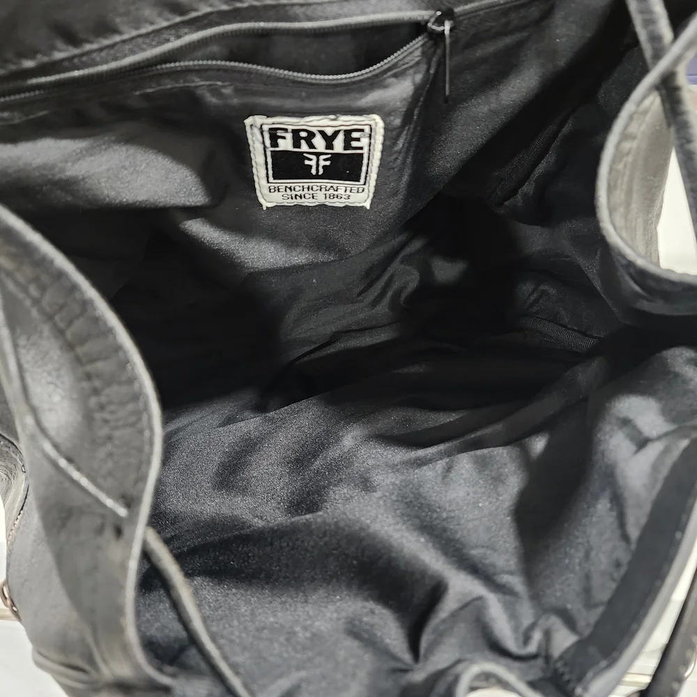 FRYE BLACK LEATHER BACKPACK